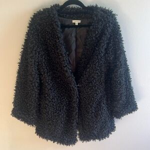 Max Studio Black Faux Fur Jacket